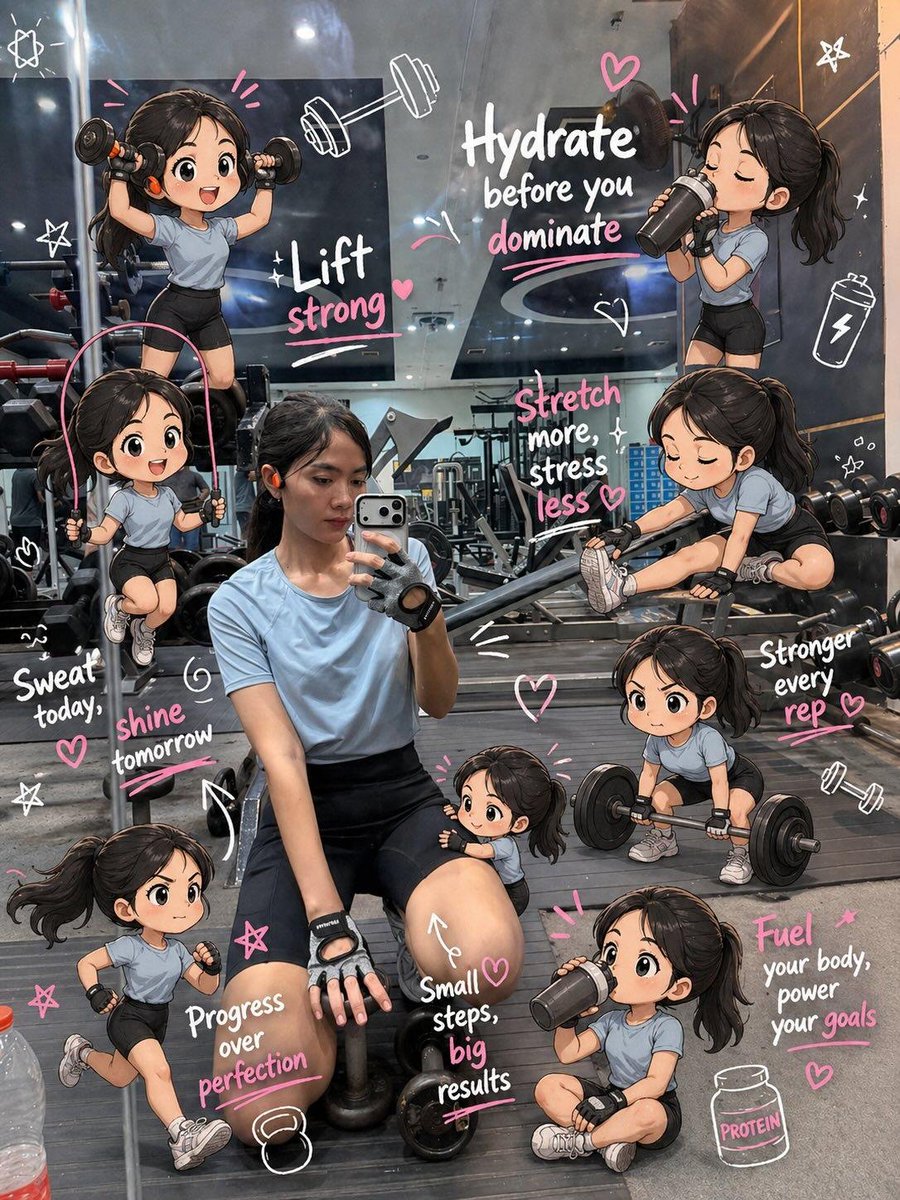 Chibi Gym Mini Characters Photo Edit