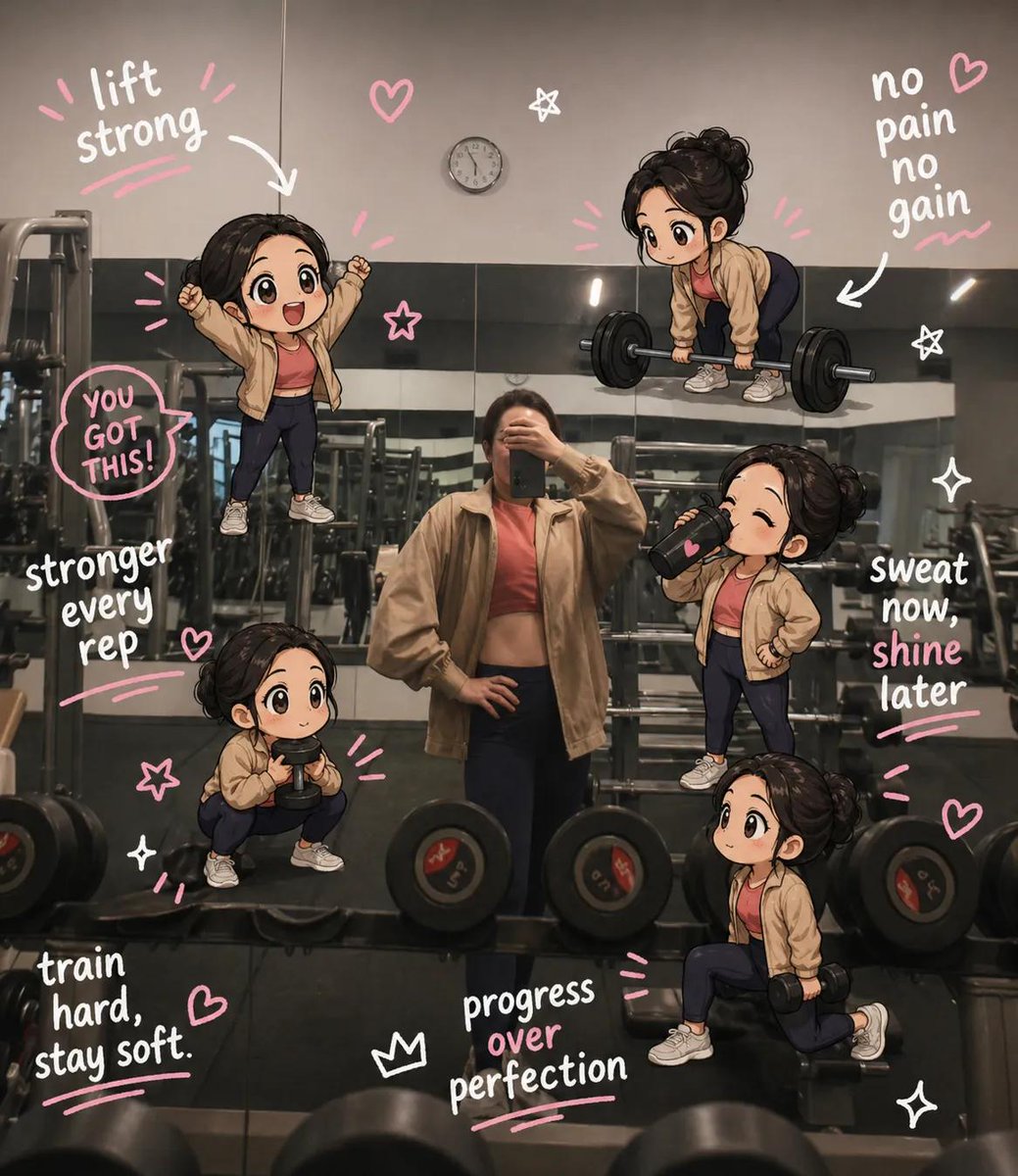 Chibi Gym Mini Characters Photo Edit