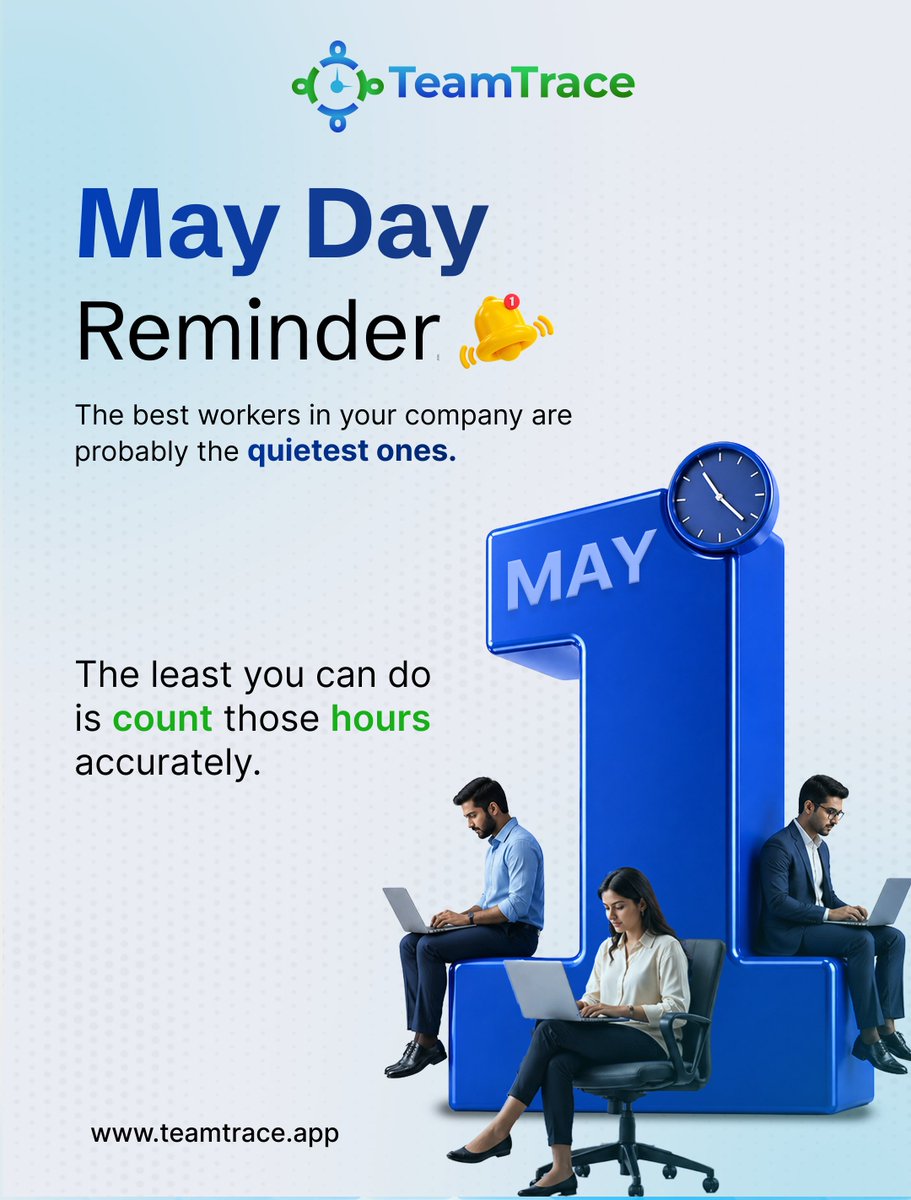 TeamtraceApp's tweet photo. Work has dignity. And the people who do it deserve to be seen.
This May Day, raise a quiet toast to the person on your team who works hardest and says the least.

#MayDay2025 #InternationalWorkersDay https://t.co/wKr1jOVebB