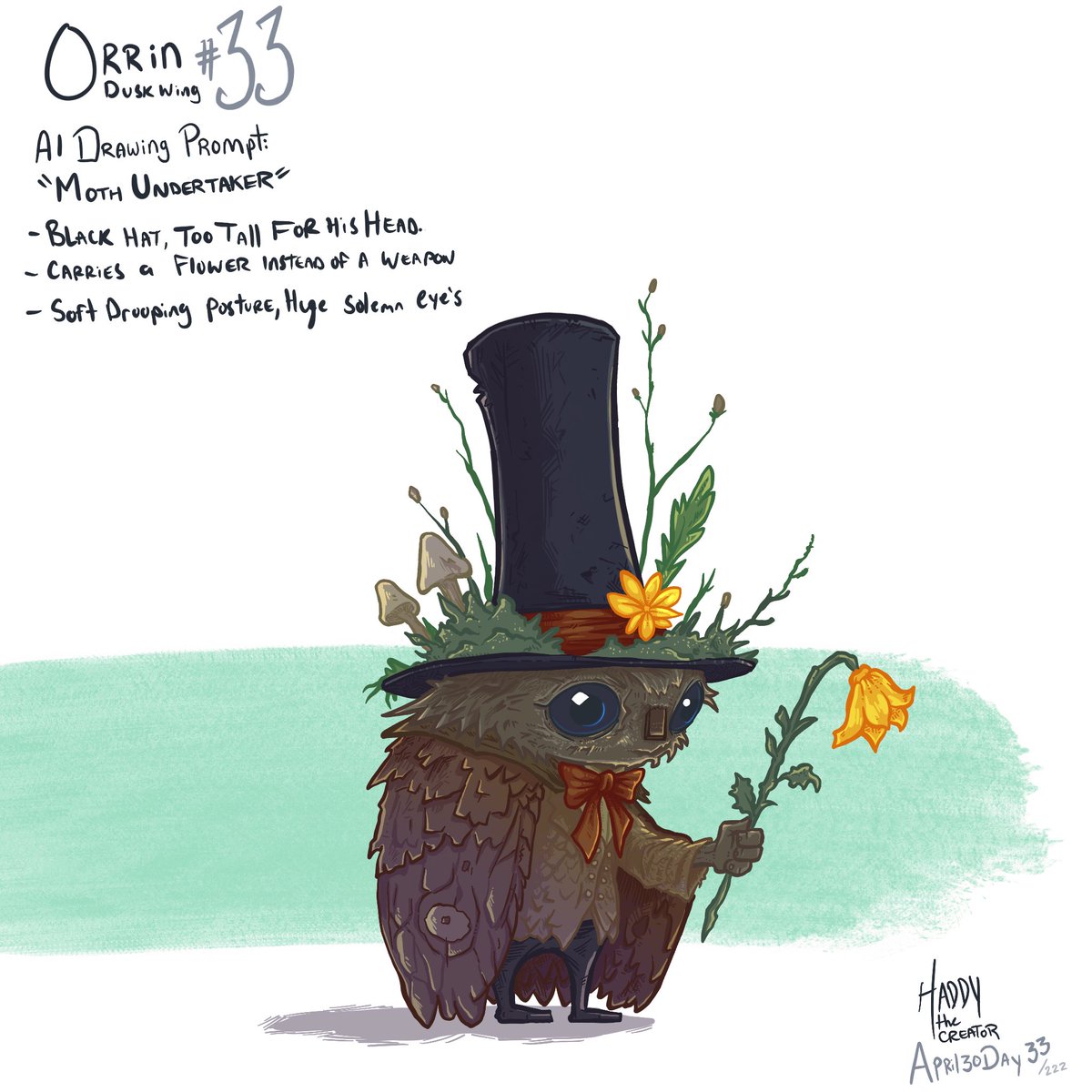 TheHaddy's tweet image. Orrin carries the last kindness.

#characterdesign #darkfantasy #whimsicalart #creaturedesign