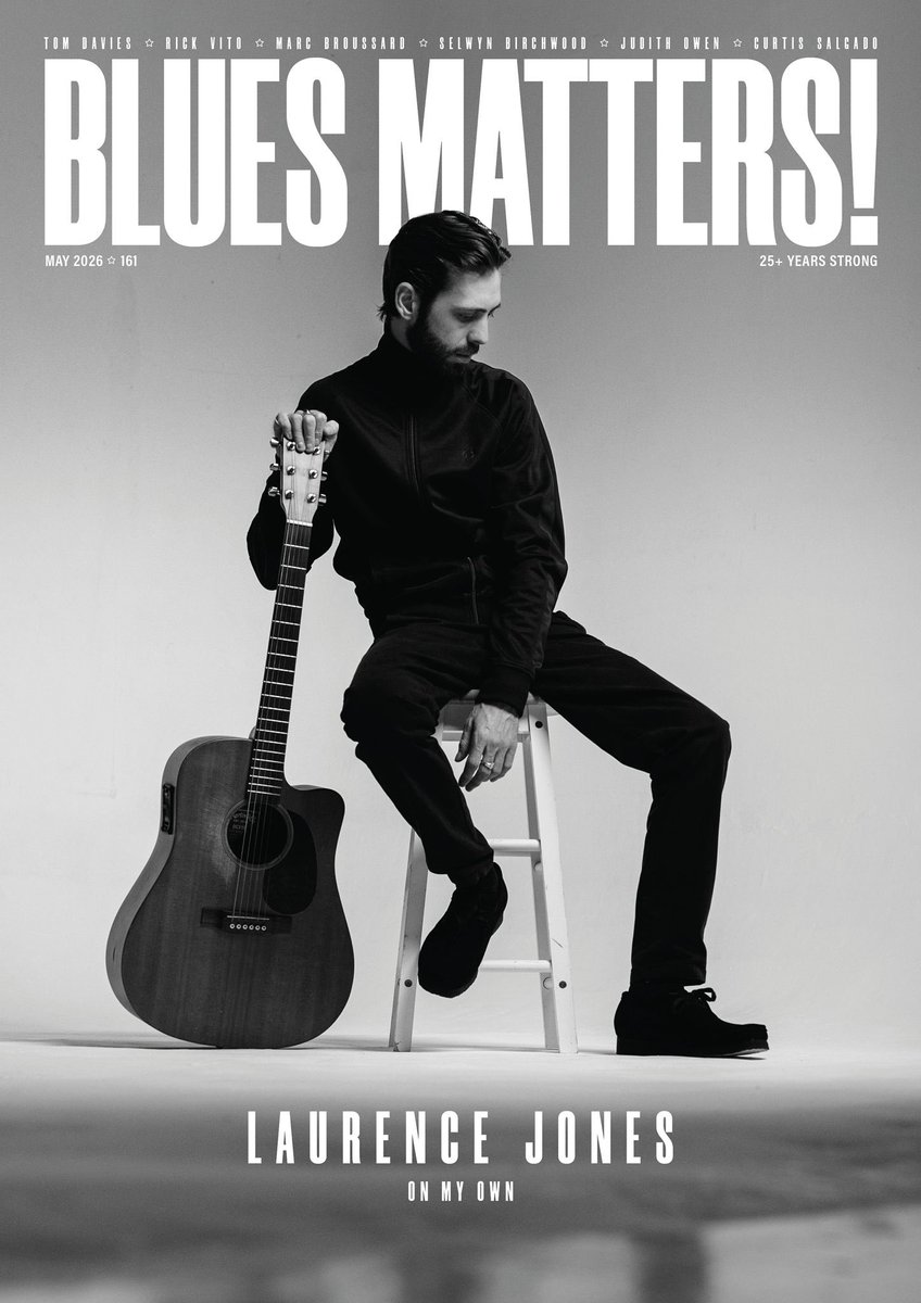 Laurencemusic's tweet photo. I’m honoured to be on the front cover of @BluesMattersMag 

“This feels like a milestone in his career, turning a different corner that I’m sure will lead him down new roads. It’s a journey I want to be part of, Bravo” - Stephen Harrison #bluesmatters

📷 @Blackhamimages https://t.co/jBDdneQQYC