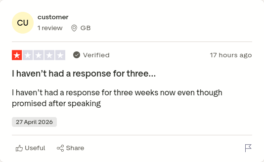 or_rhea's tweet image. customer gave Purplebricks 1 star via @Trustpilot trstp.lt/xQS1oB1cxi #CONmisery #NoBull #ownit