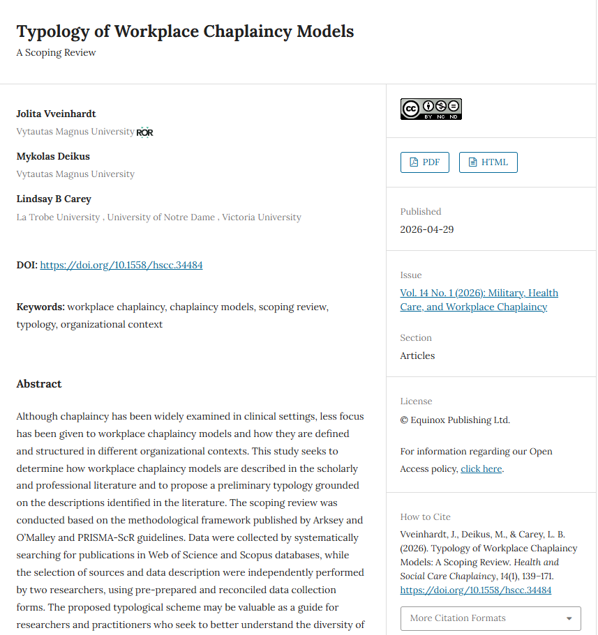 al_da_X's tweet photo. Workplace chaplaincy remains less explored than clinical chaplaincy. This scoping review maps workplace chaplaincy models and proposes a typology for future research and practice. https://t.co/qDbAcLkxh3 https://t.co/nQjF9EPZVr