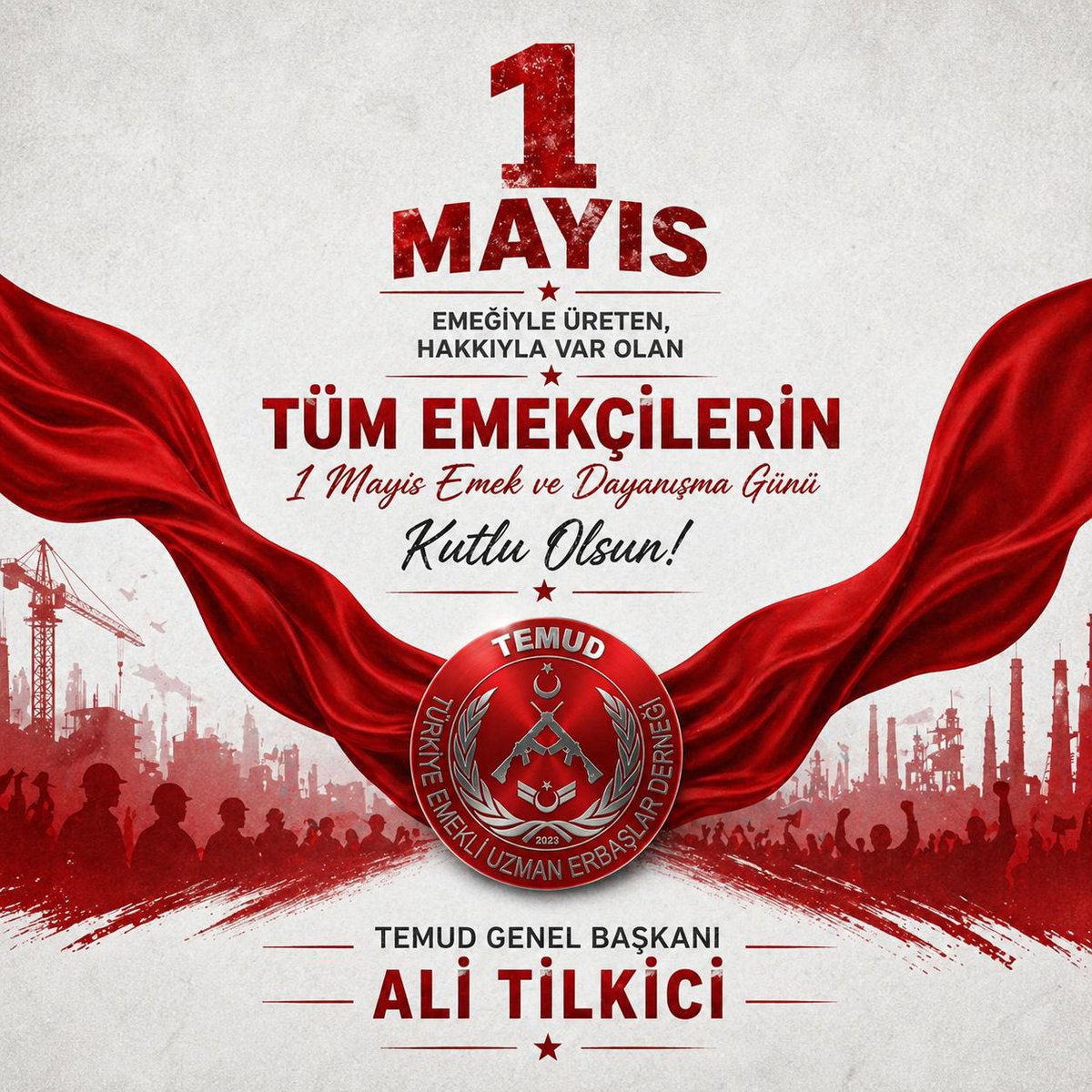 1 Mayıs Emek ve Dayanışma Günü’nü en içten duygularımla kutluyorum.

Vatanı uğruna gece gündüz demeden görev yapan, zorlu şartlarda alın teri döken tüm emekçilerimizin mücadelesi her türlü takdirin üzerindedir. Emek, kutsaldır. Emek, onurdur. Emek, bu milletin geleceğidir.