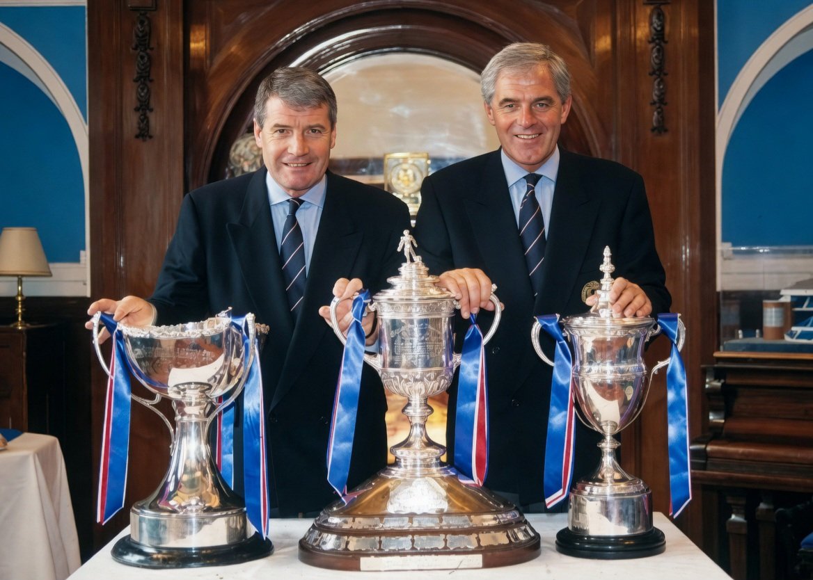 WATP72RFC's tweet image. 💙Happy 79th Birthday to Archie Knox, who joined #Rangers 35yrs ago this week. A friend so loyal Walter named his dog after him. He achieved success with Alex Ferguson at Aberdeen &amp;amp; Man Utd, before being recruited by Walter as his Assistant at Rangers, and later at Everton.