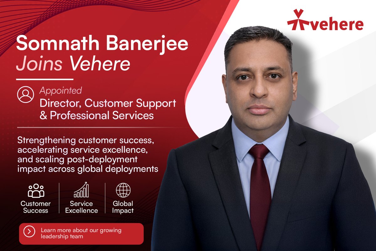 Vehere_Inc's tweet image. Welcoming Somnath Banerjee to Vehere as Director, Customer Support and Professional Services.

Focused on elevating customer success, driving service excellence, and scaling impact across global deployments.

Visit:na2.hubs.ly/H05dVTB0

#Vehere #Leadership #CyberDefense #NDR