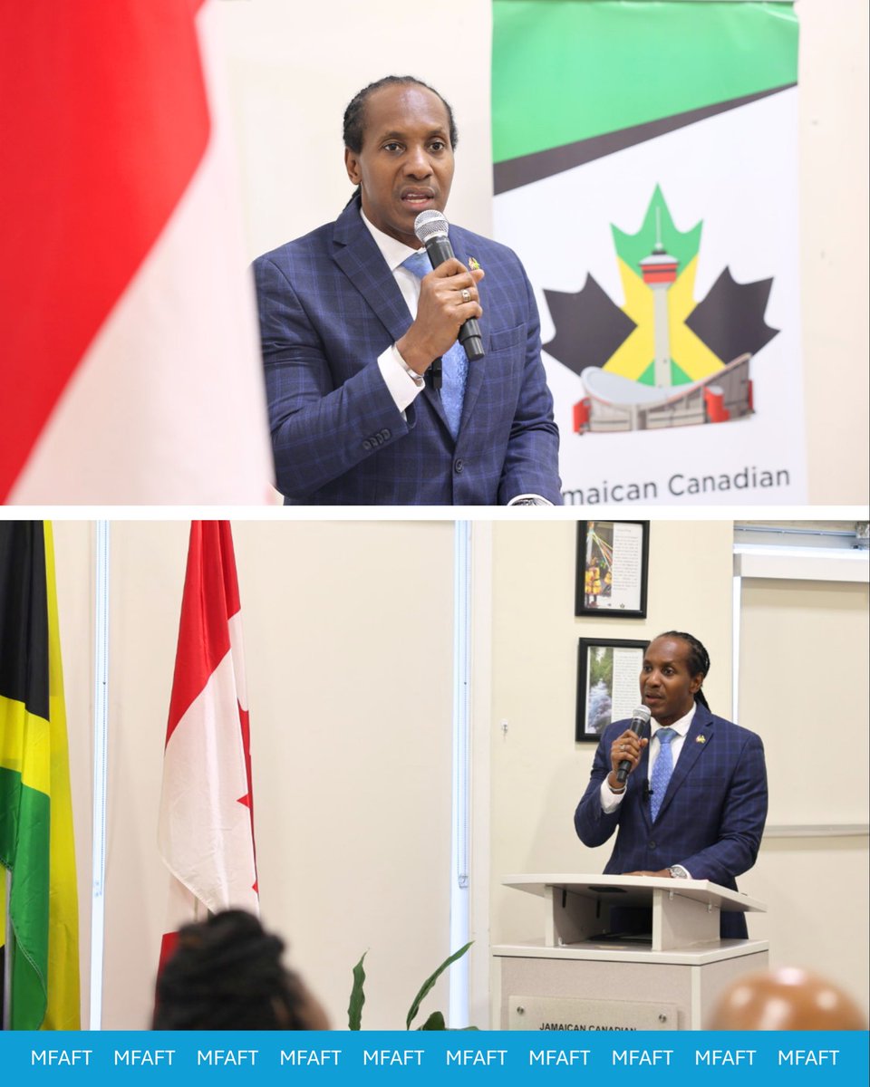 mfaftja's tweet photo. The first of four Diaspora Town Hall meetings in Canadian went underway on Thursday, April 30.🇯🇲

Members of the Jamaican Diaspora gathered at the Jamaican Canadian Association Alberta (JCAA) in Calgary for a powerful evening of dialogue and connection, led by Minister of State in the Ministry of Foreign Affairs and Foreign Trade, the Honourable Alando Terrelonge @terrelonge2016.

1/4