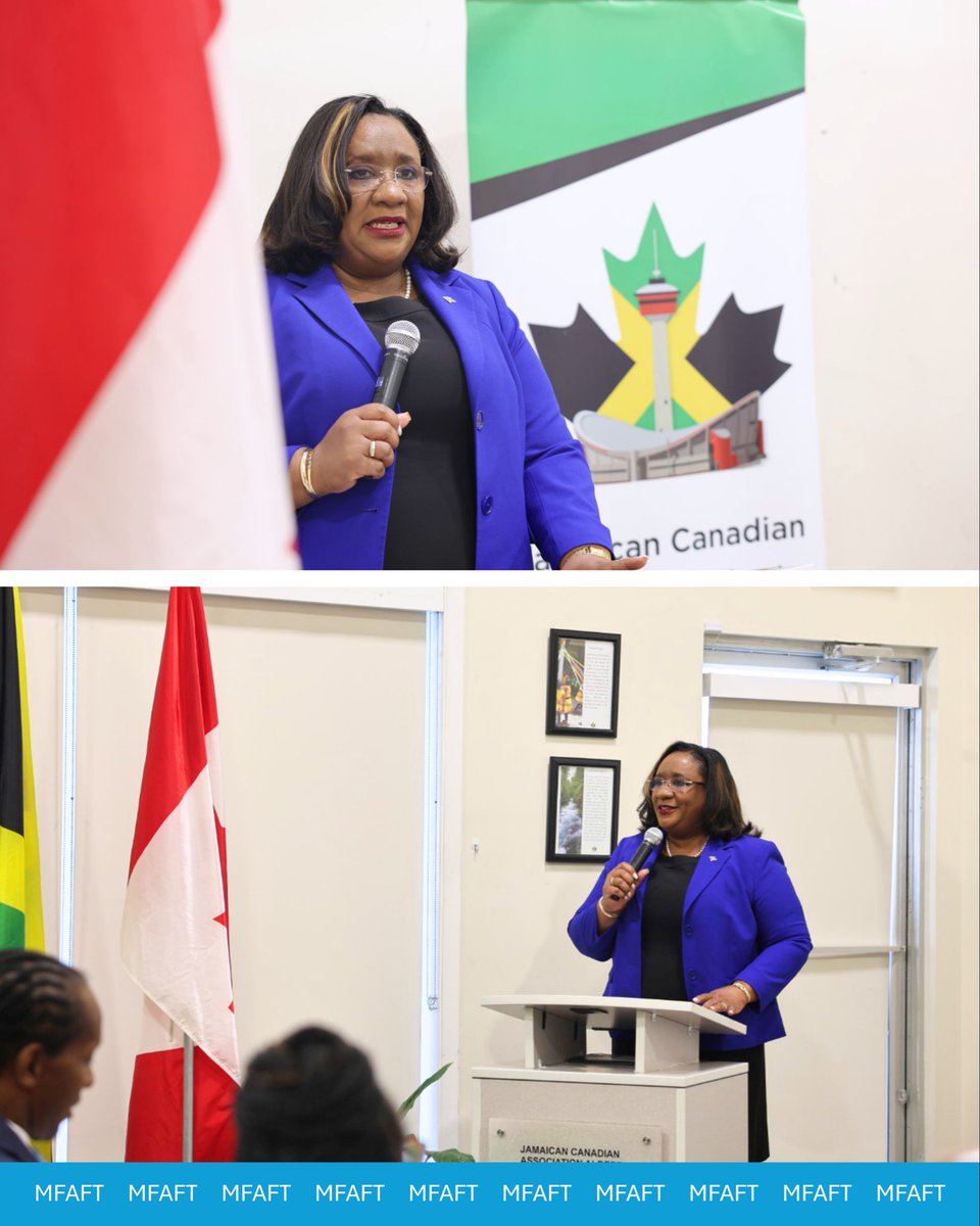 mfaftja's tweet photo. The first of four Diaspora Town Hall meetings in Canadian went underway on Thursday, April 30.🇯🇲

Members of the Jamaican Diaspora gathered at the Jamaican Canadian Association Alberta (JCAA) in Calgary for a powerful evening of dialogue and connection, led by Minister of State in the Ministry of Foreign Affairs and Foreign Trade, the Honourable Alando Terrelonge @terrelonge2016.

1/4