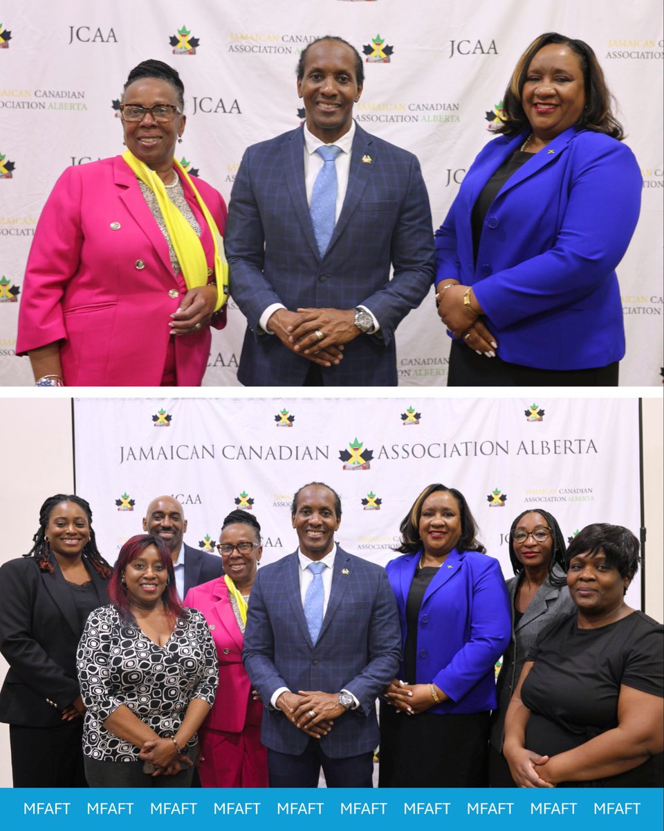 mfaftja's tweet photo. The first of four Diaspora Town Hall meetings in Canadian went underway on Thursday, April 30.🇯🇲

Members of the Jamaican Diaspora gathered at the Jamaican Canadian Association Alberta (JCAA) in Calgary for a powerful evening of dialogue and connection, led by Minister of State in the Ministry of Foreign Affairs and Foreign Trade, the Honourable Alando Terrelonge @terrelonge2016.

1/4