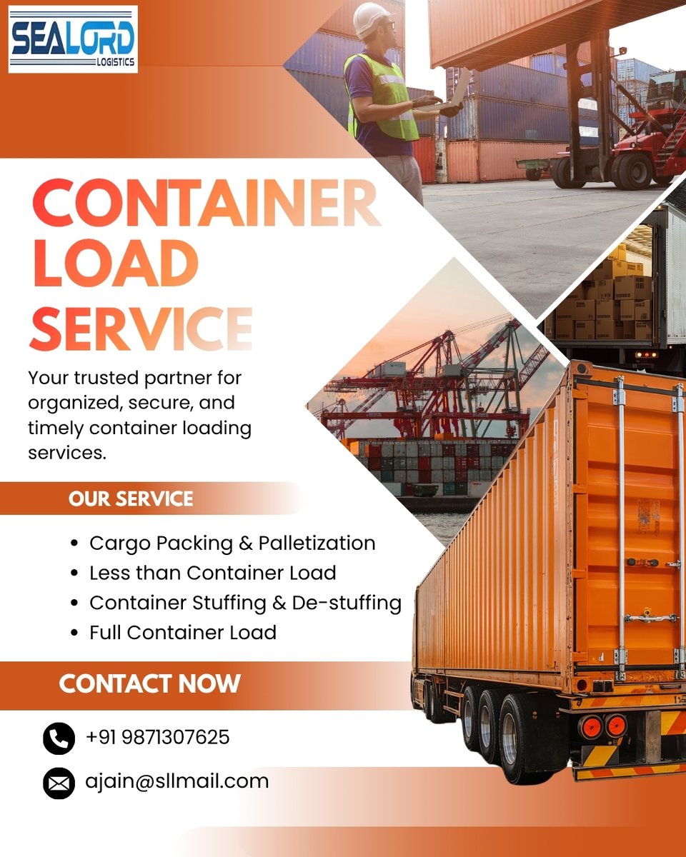 LimitedSea79751's tweet image. Sealord Logistics is your trusted partner for organized, secure, and timely container loading services. We provide comprehensive logistics solutions to ensure 

Email: ajain@sllmail.com

#SealordLogistics #ContainerLoading #LogisticsServices #CargoPacking #SupplyChain #Shipping