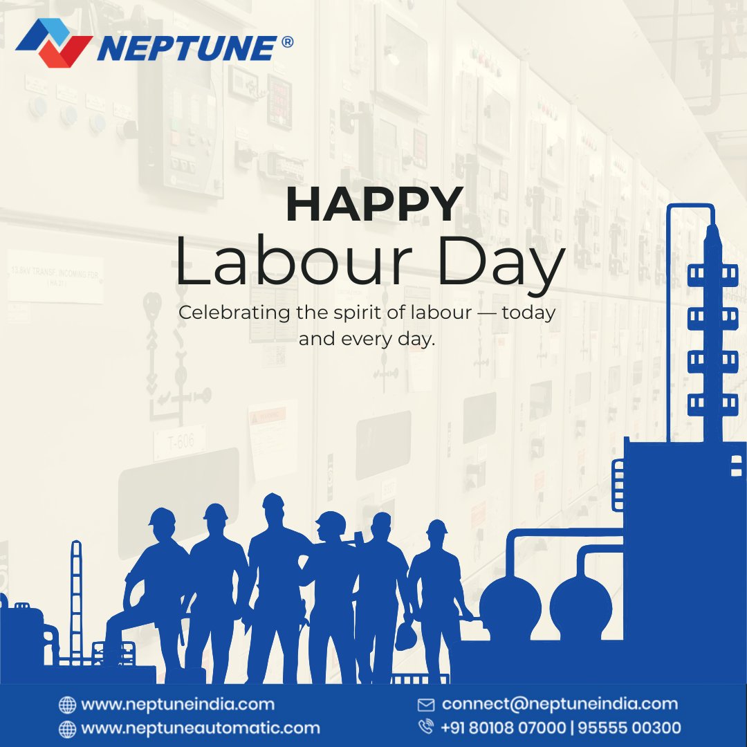 NAPL_Automatic's tweet photo. This Labour Day, Neptune proudly honors the resilience, dedication and unwavering commitment of every worker. Your hard work forms the true backbone of progress, driving industries forward and building a stronger future for all.
Happy Labour Day
.
.
.
#LabourDay #HappyLabourDay https://t.co/7UKnq1tLSC
