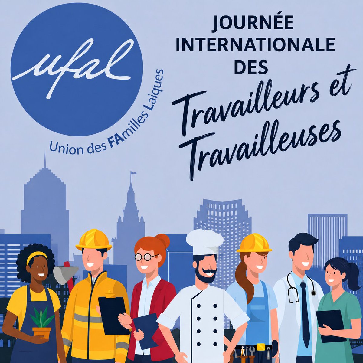 Ufal_org's tweet image. 📢🫱🏾‍🫲🏼💙1er mai : fête des travailleurs et des travailleuses.

Face aux remises en cause du droit au repos — essentiel à la vie de famille et aux équilibres sociaux — restons mobilisés.

Le temps de vivre n’est pas un privilège, c’est un droit. ✨️

#1erMai #Solidarité