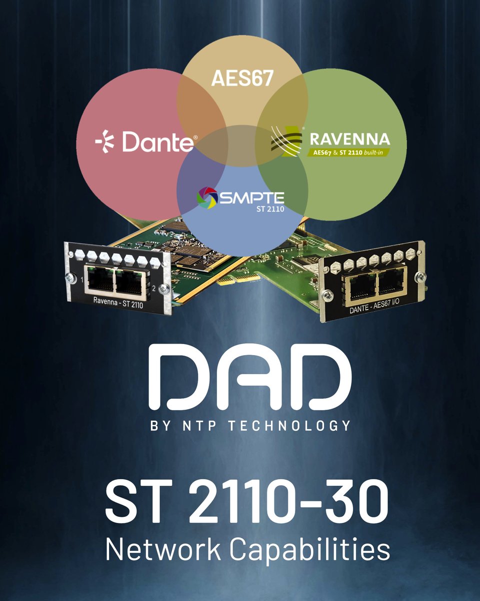 DigitalAudioDK's tweet image. With the Ravenna Card now available and the Dante Card updated for ST 2110-30, this is a great place to explore the depth of our ST 2110-30 network capabilities: digitalaudio.dk/st-2110-30-net…

 #digitalaudiodenmark #proaudio #dadaudio