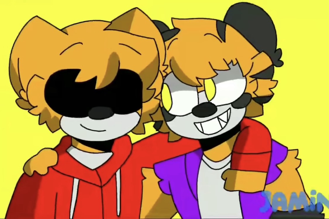 Emofemboy2011's tweet image. Freddy Foxy and Tigry hugging!🫂👨🏻‍❤️‍👨🏻(Not mine) [Credit to Jamine-Aki_Artz]

Tags: #Anime #Art #Boys #Black #BG #Cartoon #Cat #Fox #Freddyfox #Foxy #Fanart #Orange #Piggy #Purple #Roblox #Red #Tigry #Tiger #White #Yellow