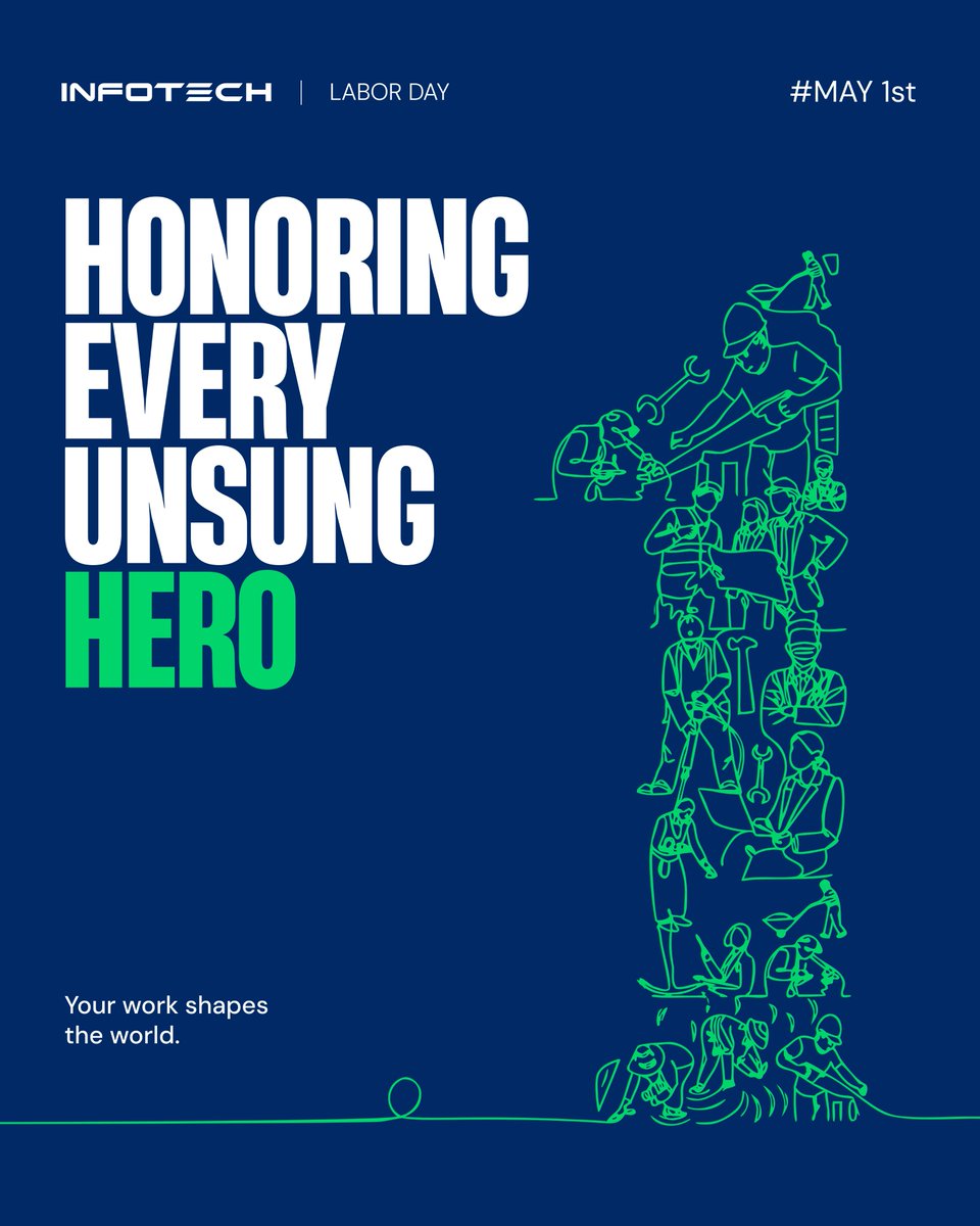 infotechgroup's tweet photo. The world runs on your effort.

Today, we recognize it 💚

#LaborDay #May1st #InfoTechGroup #WorkersDay https://t.co/lXx6xMYIje