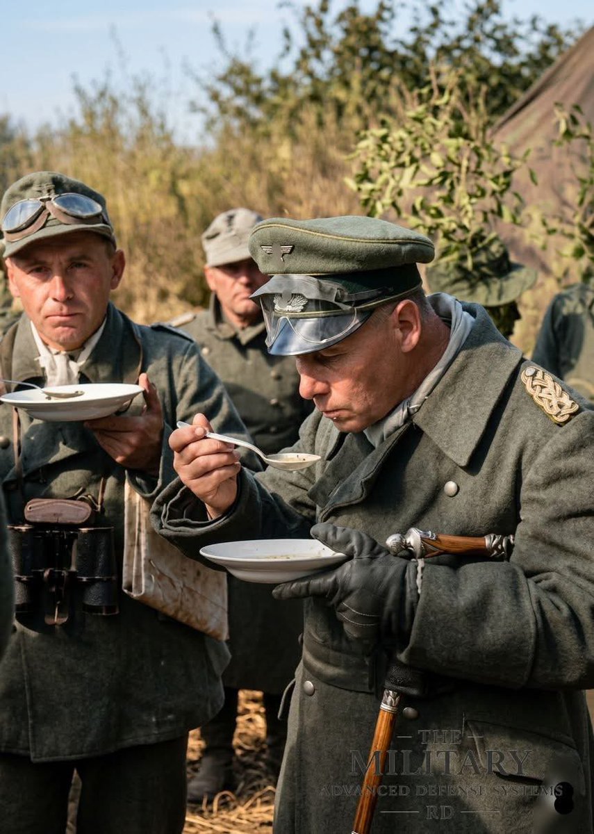 General Erwin Rommel sharing a meal with his officers in the scorching ...