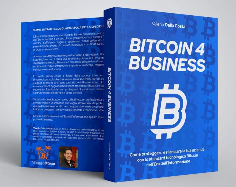 VillaggioBTC's tweet image. NEW BOOK! 🎉🎉

BITCOIN 4 BUSINESS🔥🚀
Autore: @vale_dallacosta
Prefazione: @LeofaccoTweet
Presentazione: Fabrizio Signorelli 

Target: imprenditori, manager, professionisti, consulenti, ma anche privati e curiosi.
@Btc4_Business

Info nel primo commento 👇 
#Bitcoin #business