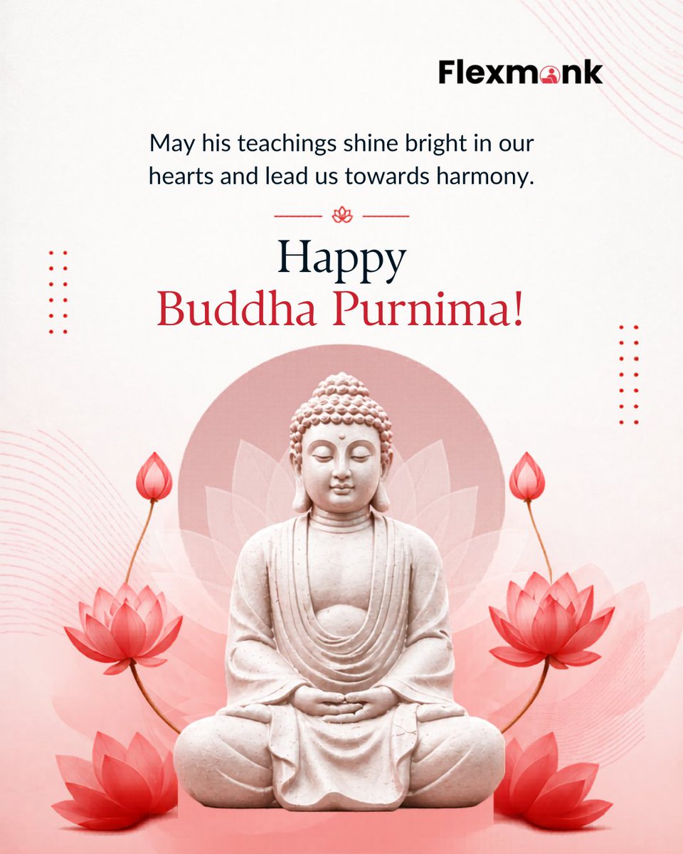 flex__ofc's tweet photo. Wishing you peace, wisdom, and positivity this Buddha Purnima. 🌿✨
Happy Buddha Purnima from Team Flexmonk.

#Flexmonk #BuddhaPurnima  #PeaceAndPositivity #worklifebalance https://t.co/LV193FLAuM