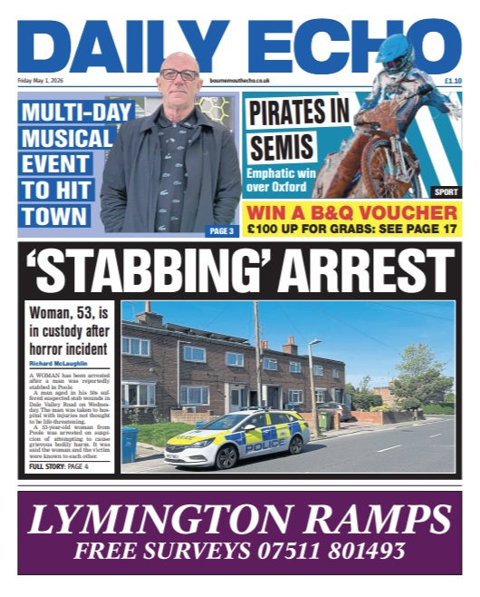 Bournemouthecho's tweet image. Morning all. Here's Friday's front page and headlines #Dorset #LocalNews 👇