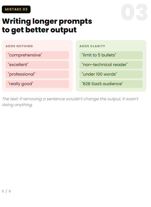upskillnexus's tweet photo. Context. Iteration. Constraints. Audience. Structure. Five things. https://t.co/F2TNox7fSw