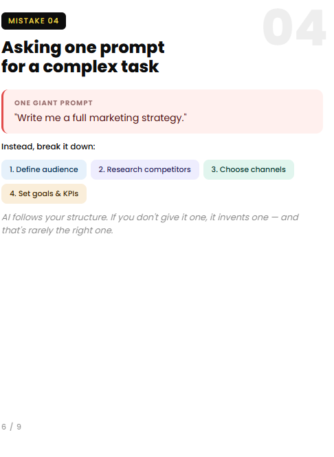 upskillnexus's tweet photo. Context. Iteration. Constraints. Audience. Structure. Five things. https://t.co/F2TNox7fSw