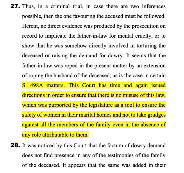 Section 498A IPC is not to take grudges against all the members of the ...