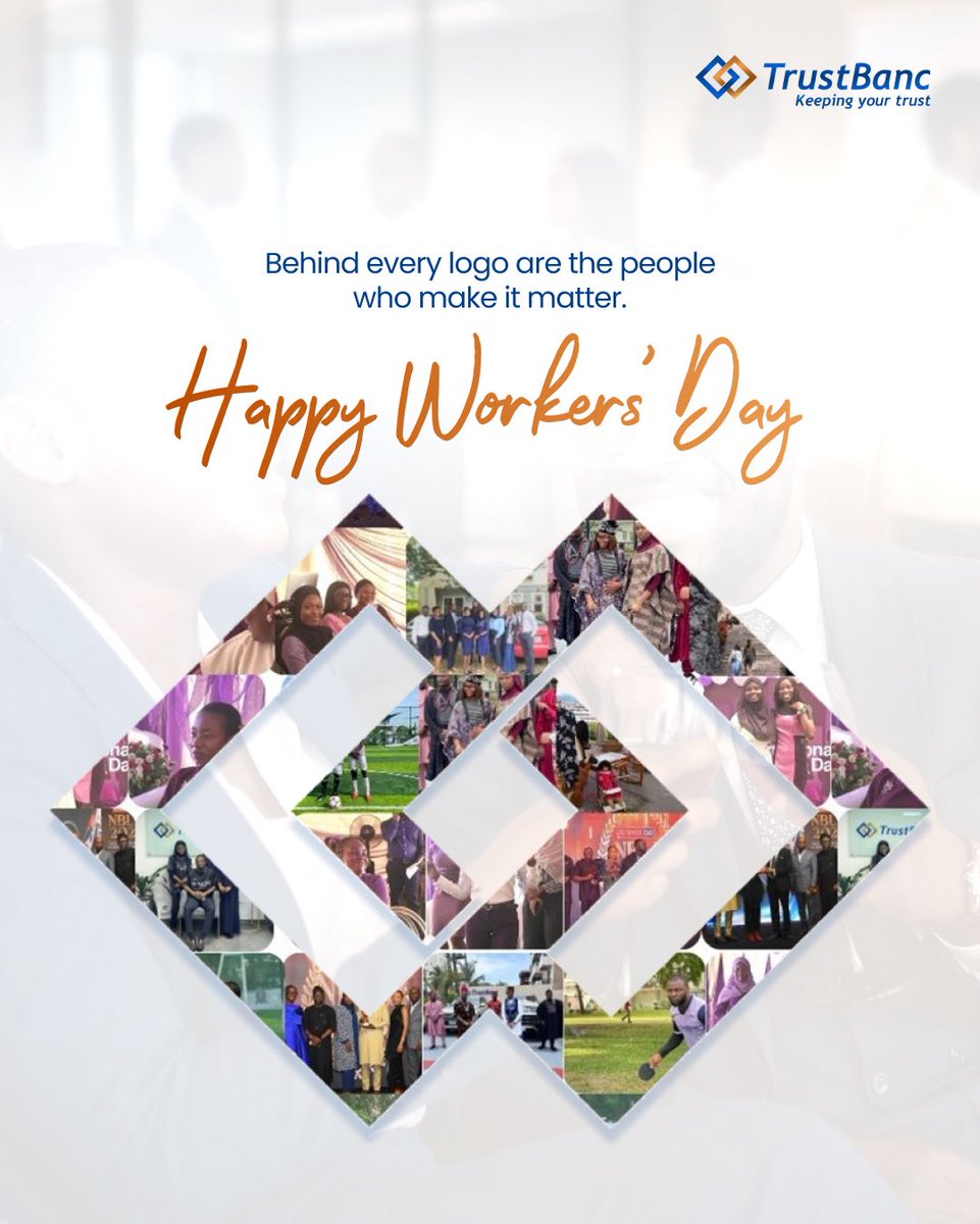 Today, we honour the resilience, dedication and commitment of every worker driving progress and shaping a better future. 

𝗛𝗮𝗽𝗽𝘆 𝗪𝗼𝗿𝗸𝗲𝗿𝘀’ 𝗗𝗮𝘆 𝗳𝗿𝗼𝗺 𝗔𝗹𝗹 𝗼𝗳 𝗨𝘀 𝗮𝘁 𝗧𝗿𝘂𝘀𝘁𝗕𝗮𝗻𝗰 ✨

#TrustBanc
#TrustBancCares
#HappyWorkersDay 
#CelebrateWorkers