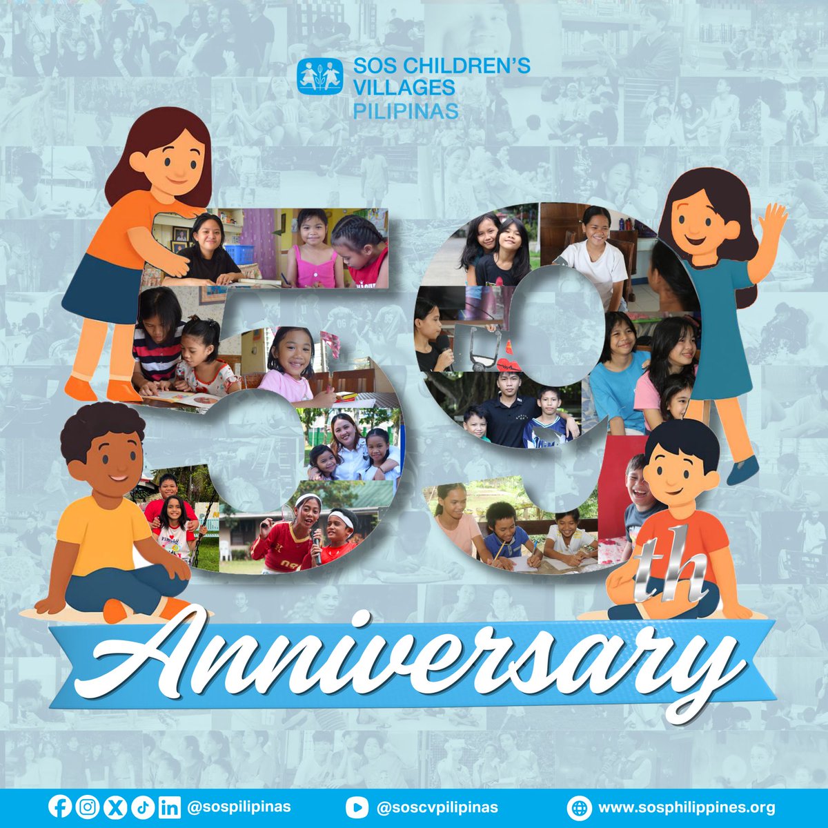 sospilipinas's tweet image. For 59 years, @sospilipinas has provided children a family and future. From SOS Lipa in 1967, it’s grown nationwide, impacting 1,573 children, 347 families, and 32 communities. #SOSPilipinas #Give | #Hope | #Chance #59YearsOfImpact