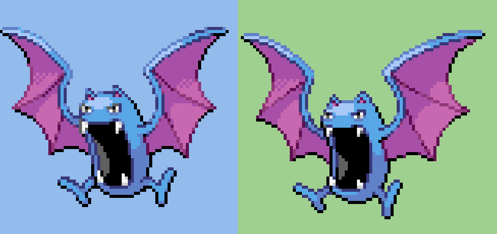 G33X's tweet photo. @ImaginatorDX @Chartias4rts Given the spammy nature of that account, it's *likely* ai, but the errors you point out don't necessarily point to ai. The official sprites are fairly stiff. The tongue being blue could be a stylistic choice, given the original GB sprite has one. https://t.co/h1TALXPmbF