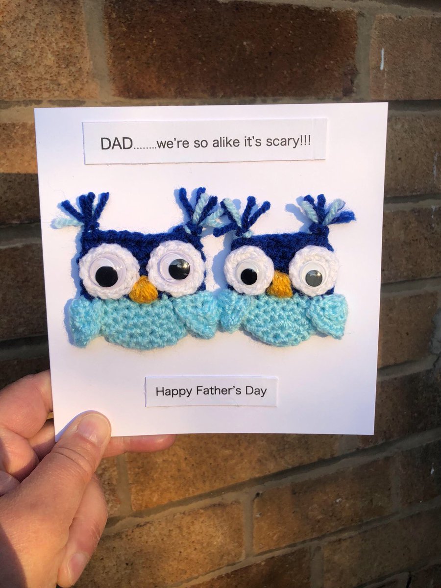 Offthehookhelen's tweet image. Make dad laugh this Father’s Day with this funny owl card! offthehookhelen.etsy.com/listing/430314…

#fathersday #dad #daddy #owl #funny #crochet #amigurumi #greetingcards #etsyuk #unique #art #crafting #fun
