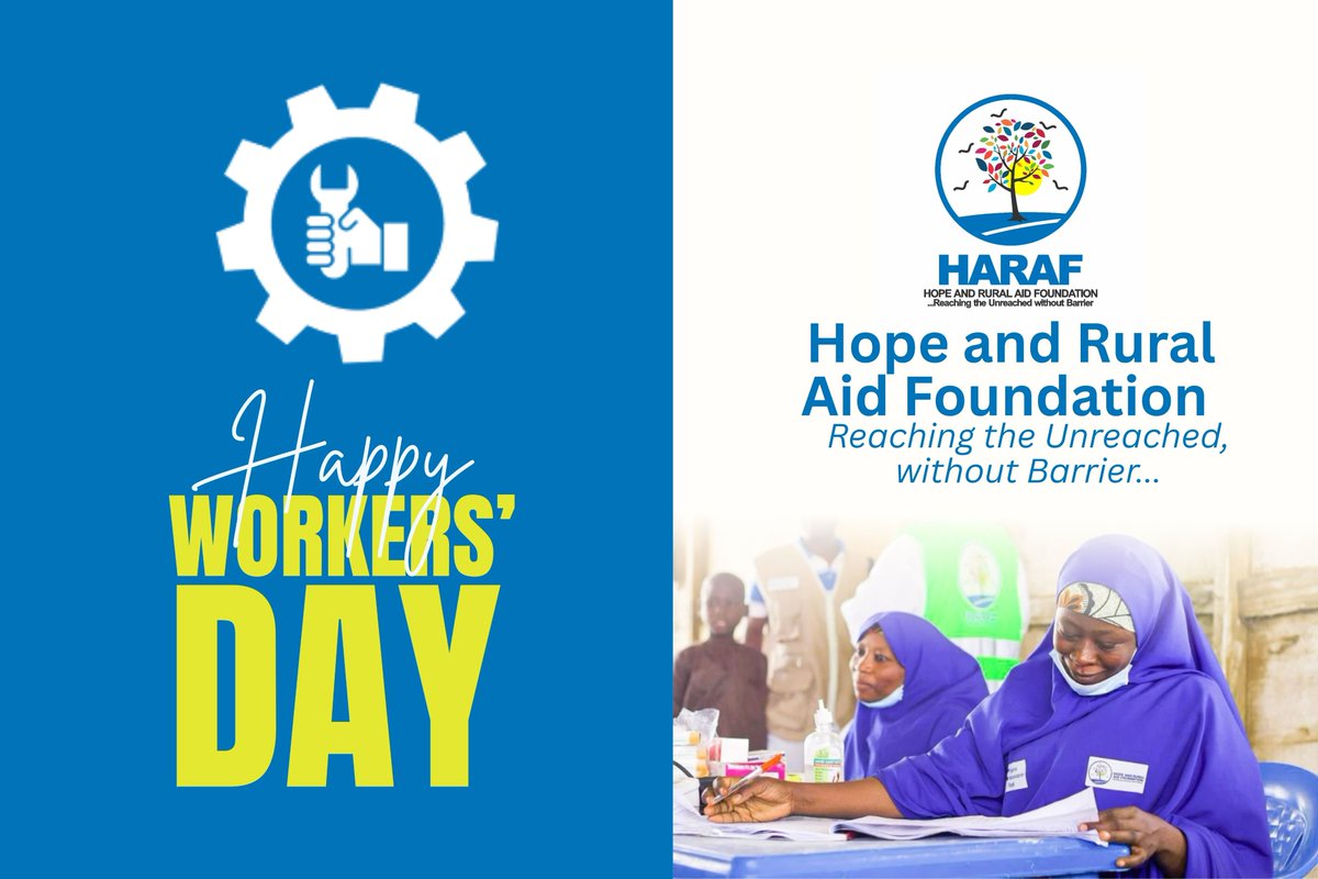 Haraf_org's tweet photo. Happy Workers’ Day 2026
Today, we celebrate the strength, sacrifice, &amp; unwavering commitment of every worker whose daily efforts keep our communities moving forward - From the offices to the field, from classrooms to clinics, your service is the heartbeat of national growth. https://t.co/FjxHEhjdeB