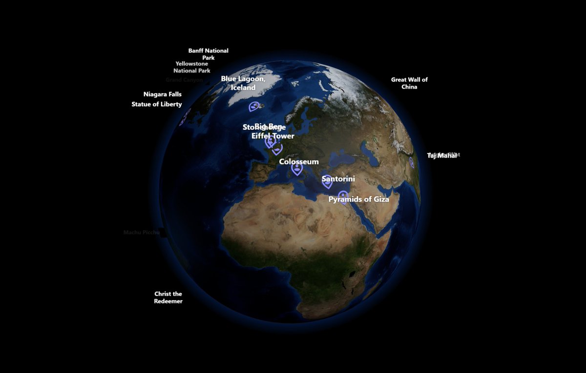 memetican's tweet photo. Wha... a 3D globe with CMS-stored locations and SVG-projected pins?!  #webflow's AI code components are pretty slick!  Time to see what other cool things they can do. 
https://t.co/Pfcd1q0YDz https://t.co/Ky9ot9Ipuu