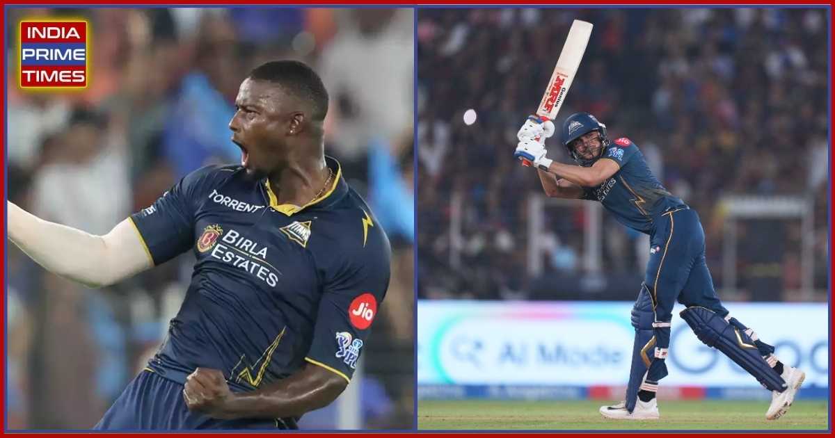 IndiaPrimeTimes's tweet photo. A spectacular all-round masterclass from Jason Holder, paired with an explosive Gill-Buttler blitz, powered the Gujarat Titans to a thrilling 4-wicket victory over RCB! Catch all the match highlights and read the full breakdown here: 

https://t.co/YjS1gx5dzF https://t.co/qd9M1W28mL