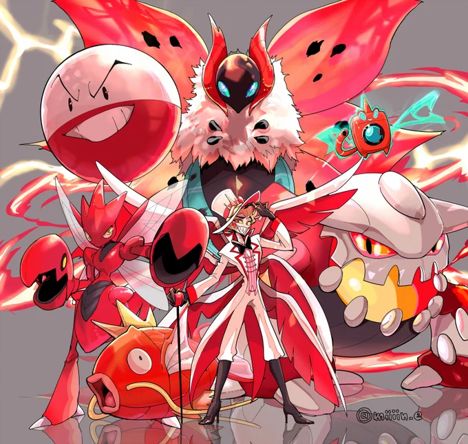 ルシパ、配色+コイキング縛り クロスオーバー ところどころ模写 Team,Self-imposed color lock +Magikarp mandatory