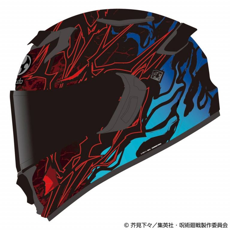PutiMotor's tweet photo. オージーケーカブトが、ニューグラフィックモデル「KAMUI-5 呪術廻戦」を追加し、数量限定で発売。

TVアニメ『呪術廻戦』の人気キャラクター「虎杖悠仁」と「宿儺」をモチーフにしたデザインを採用。

価格は5万7200円で、2026年夏頃より順次発売。

https://t.co/lg1doubEHb https://t.co/4W3ZRDiL8U