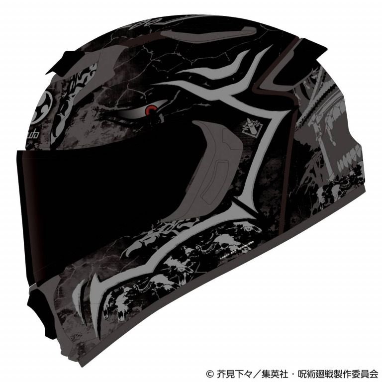 PutiMotor's tweet photo. オージーケーカブトが、ニューグラフィックモデル「KAMUI-5 呪術廻戦」を追加し、数量限定で発売。

TVアニメ『呪術廻戦』の人気キャラクター「虎杖悠仁」と「宿儺」をモチーフにしたデザインを採用。

価格は5万7200円で、2026年夏頃より順次発売。

https://t.co/lg1doubEHb https://t.co/4W3ZRDiL8U