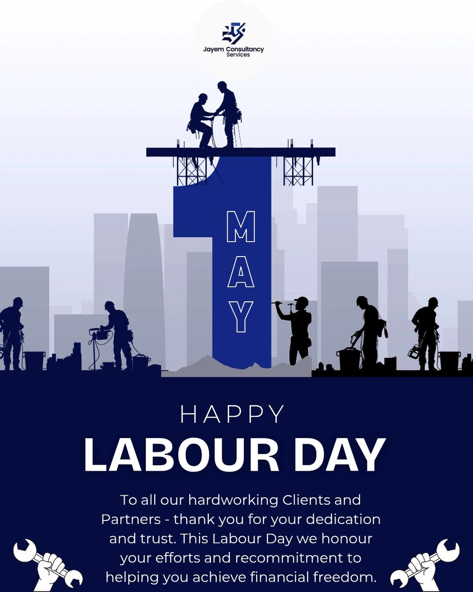jayemcsltd's tweet photo. To all our hardworking Clients and Partners - thank you for your dedication and trust. This Labour Day we honour your efforts and recommitment to helping you achieve financial freedom.
Happy Labour Day! https://t.co/ZwnkcQTGfZ