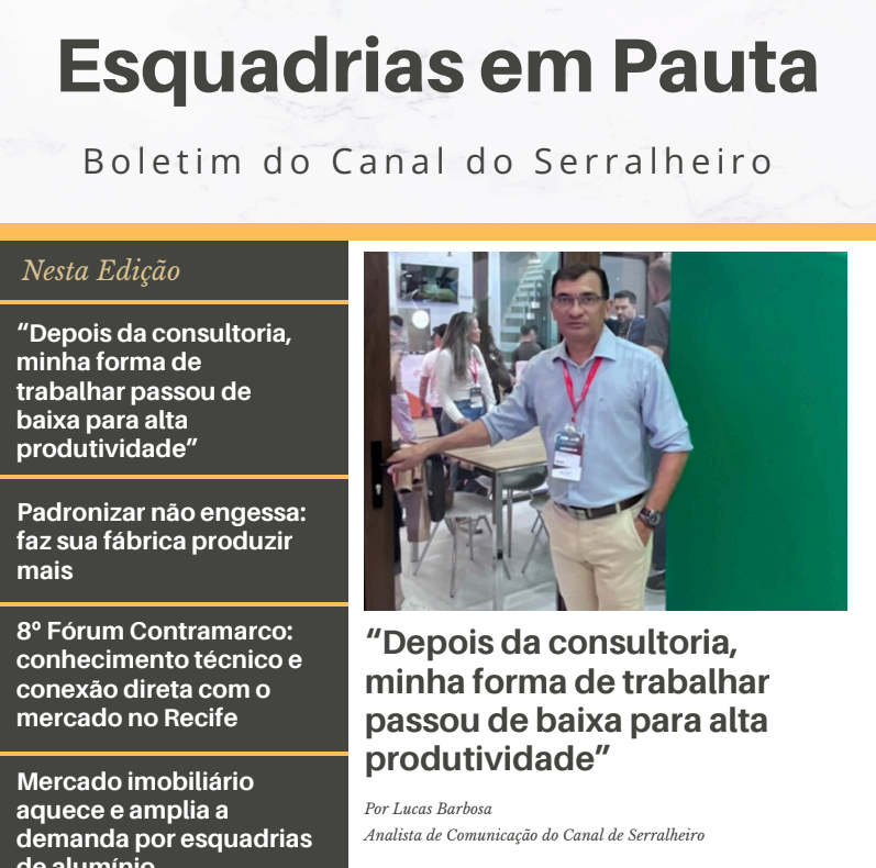 c_serralheiro's tweet photo. Compartilhando a 20ª edição do Boletim Esquadrias em Pauta, que acabou de sair.

Nesta edição:

- Padronização na prática
- 8º Fórum Contramarco
- Mercado imobiliário e demanda por esquadrias
- Caso real na fábrica

https://t.co/RS1SApeHv3 https://t.co/FQatno7UBm