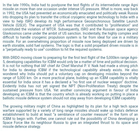 Neetivaan's tweet image. Atmanirbhar Bhārat is important so that no one can bully us ever, not only will it strengthen you but will create lakhs of jobs with skilled labour.

2011 archives from CLAWS ,read word by word.

Stop dependency and be self reliant 

#FundKaveriEngine and give nod to AGNI VI