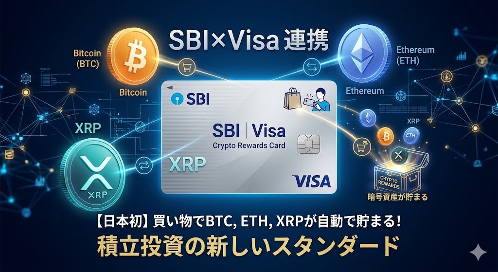 Ruirui911's tweet image. ついにSBI×Visaが本気出してきた…！🔥

買い物するだけでBTC、ETH、XRPが自動で貯まる「SBI VISAクリプトカード」が登場。 これ、ポイ活ならぬ「クリ活」の決定版では？
#SBI #暗号資産 #仮想通貨 #BTC #XRP