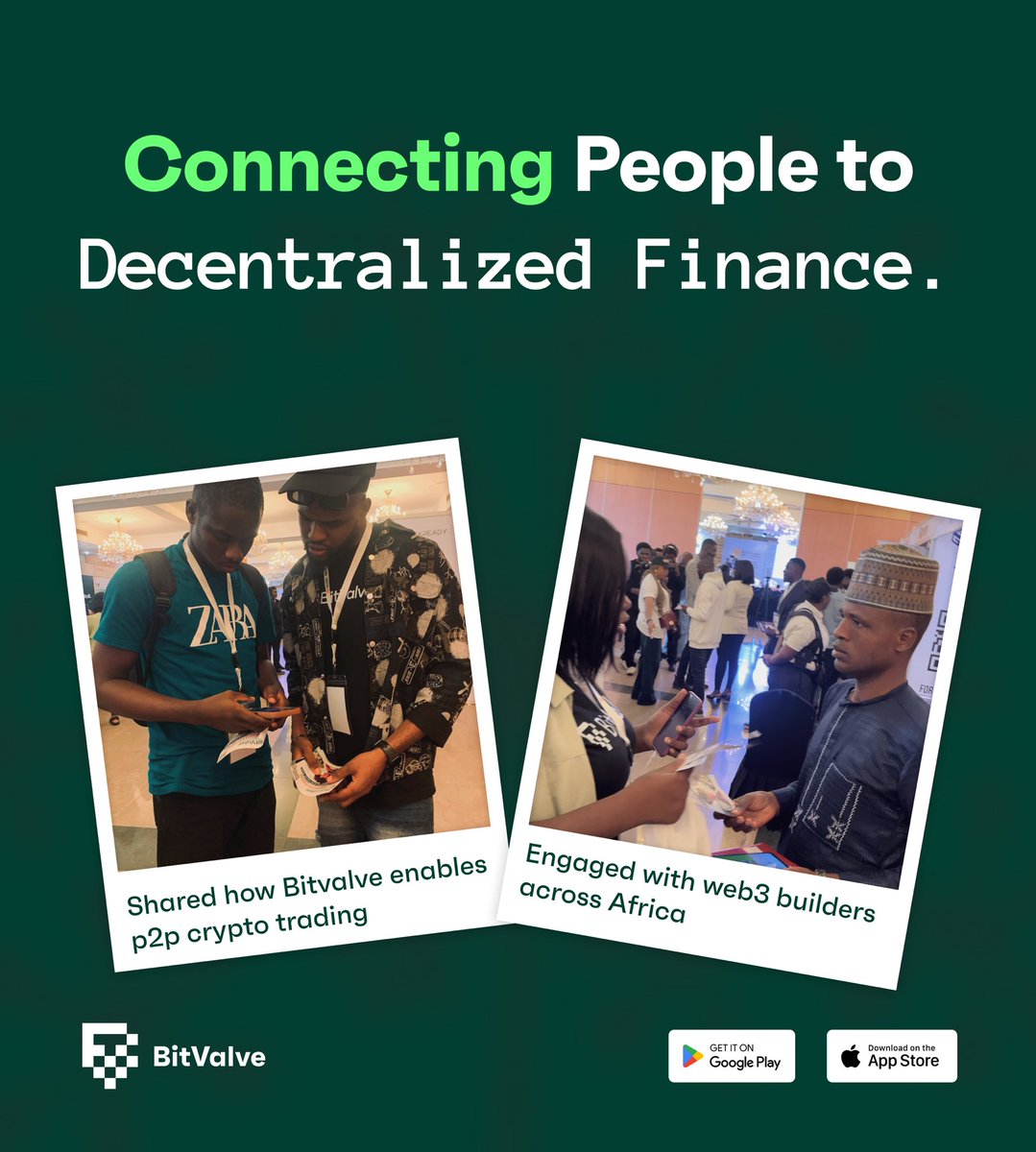 Etlaha_1's tweet photo. BitValve ambassadors were on the ground at Africa  Blockchain, DeFi &amp; Web3 Summit 

We met real P2P traders. Answered real questions. Built real connections. @bitvalve https://t.co/UJkmvl5fc2