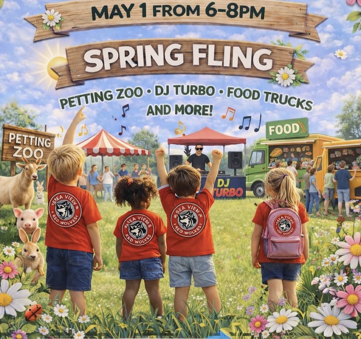 ReaViewPTO's tweet photo. Red Wolves, today’s the day! 🌸
Join us for our Spring Fling today from 6–8 PM featuring a petting zoo, DJ Turbo, food trucks, and more fun for the whole family! Don’t miss it! https://t.co/MS6vSi7LJQ