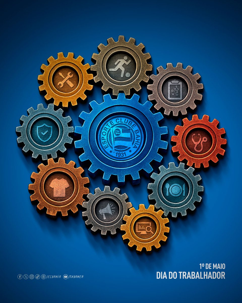 Neste 1º de Maio, saudamos os trabalhadores tricolores espalhados por todo o planeta. Vocês movem o mundo! #DiaDoTrabalho #DiaDoTrabalhador  #PrimeiroDeMaio #BBMP