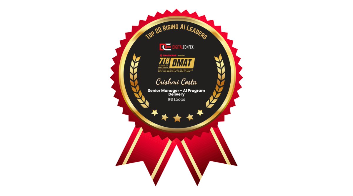 digitalconfex's tweet photo. #Awardee spotlight 🌟

🏆 Crishmi Costa
🎖️ Top 20 Rising AI Leaders

Congratulations on this recognition 🚀

#DMATMalaysia #DMATConfexMalaysia #DIGITALCONFEX #Awards https://t.co/qN5MWF5bOv