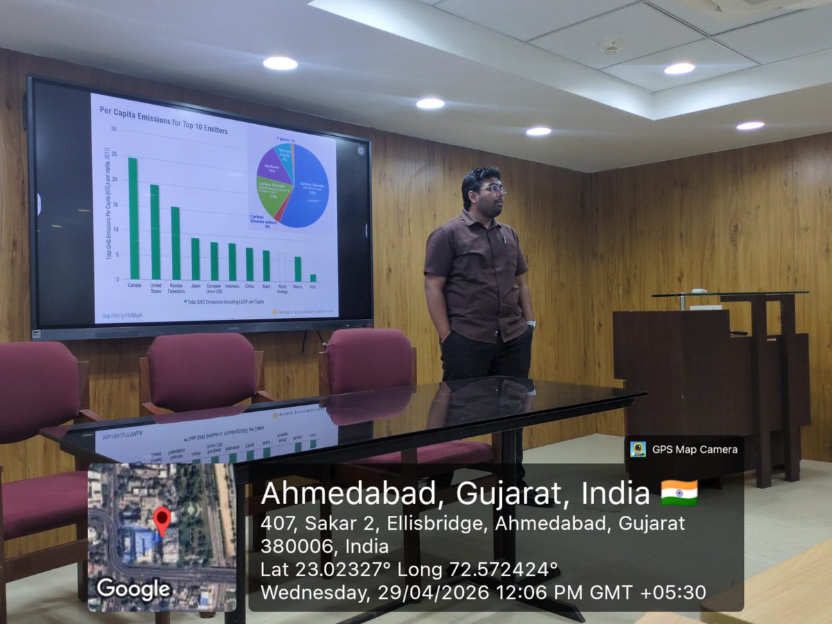 cerc_eiacp's tweet image. On 29 April 2026, Dr. Neel Talati delivered an engaging lecture at the CERC Office for a group of 30 law interns, focusing on the principles and objectives of Mission LiFE . The session emphasized the importance of adopting sustainable lifestyles, responsible consumption.