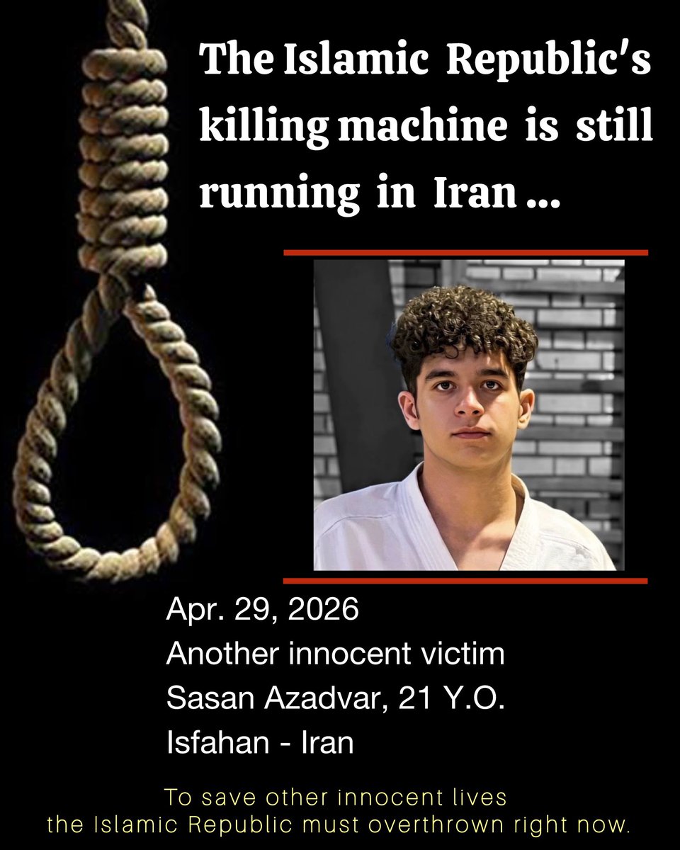EDD_Persian's tweet image. To save other innocent lives in Iran, the Islamic Republic must overthrown right now.
#SasanAzadvar
#FreeIran‌ 
@POTUS45 
@realDonaldTrump 
@netanyahu
