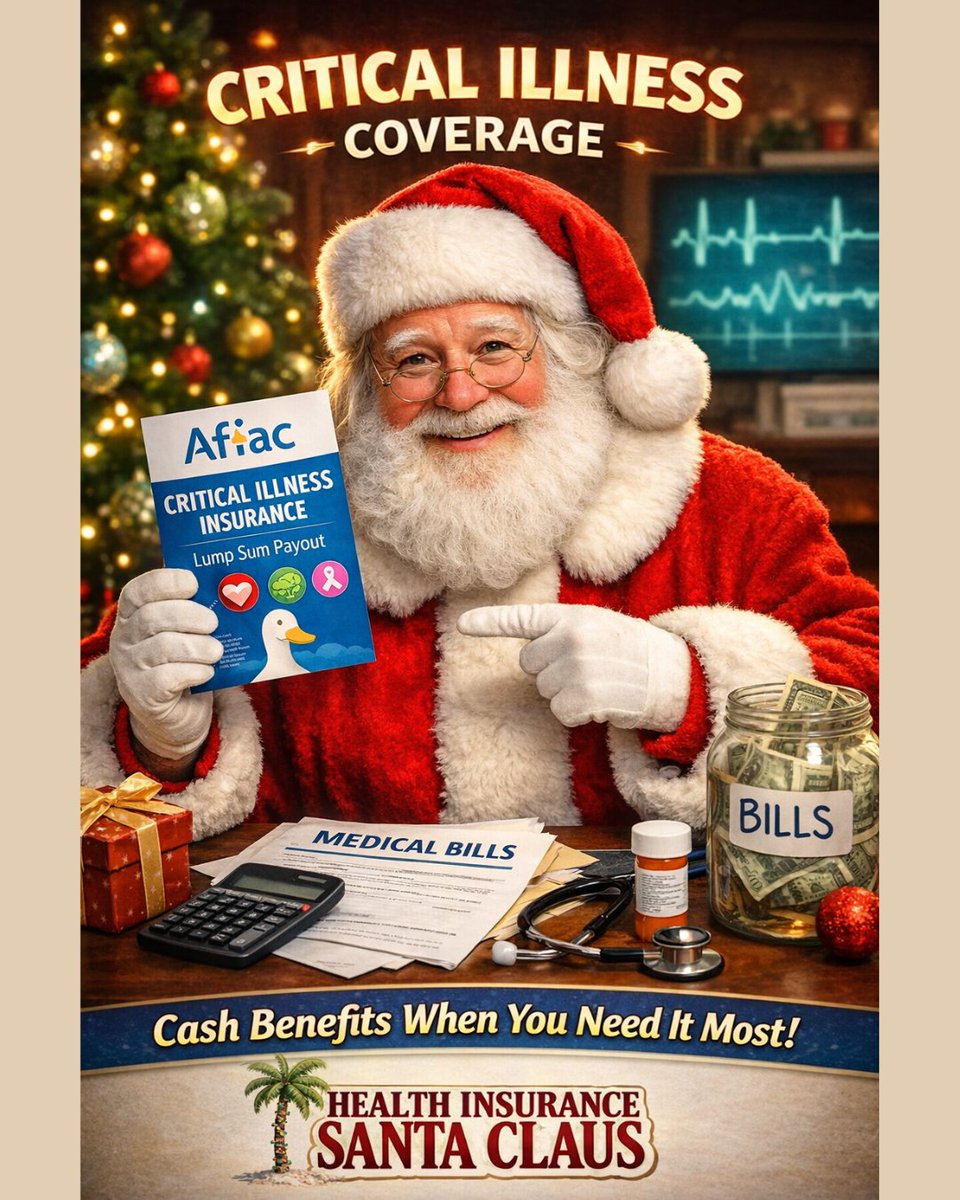 Solidtom's tweet photo. A major illness doesn’t just impact your health—it hits your wallet too.

Critical illness coverage (like Aflac) pays YOU cash when it matters most.

💵 Bills, treatment, daily expenses
🛡 Fill coverage gaps

🎅 DM to learn more.

#CriticalIllness #Aflac #InsuranceMatters https://t.co/zyGtg06oqS