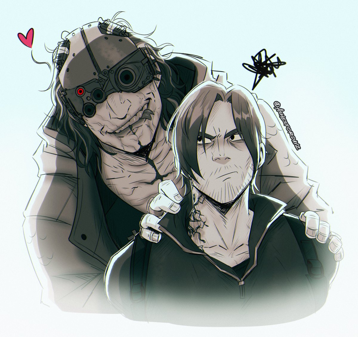 just a quick Gideon and Leon sketch #residentevil