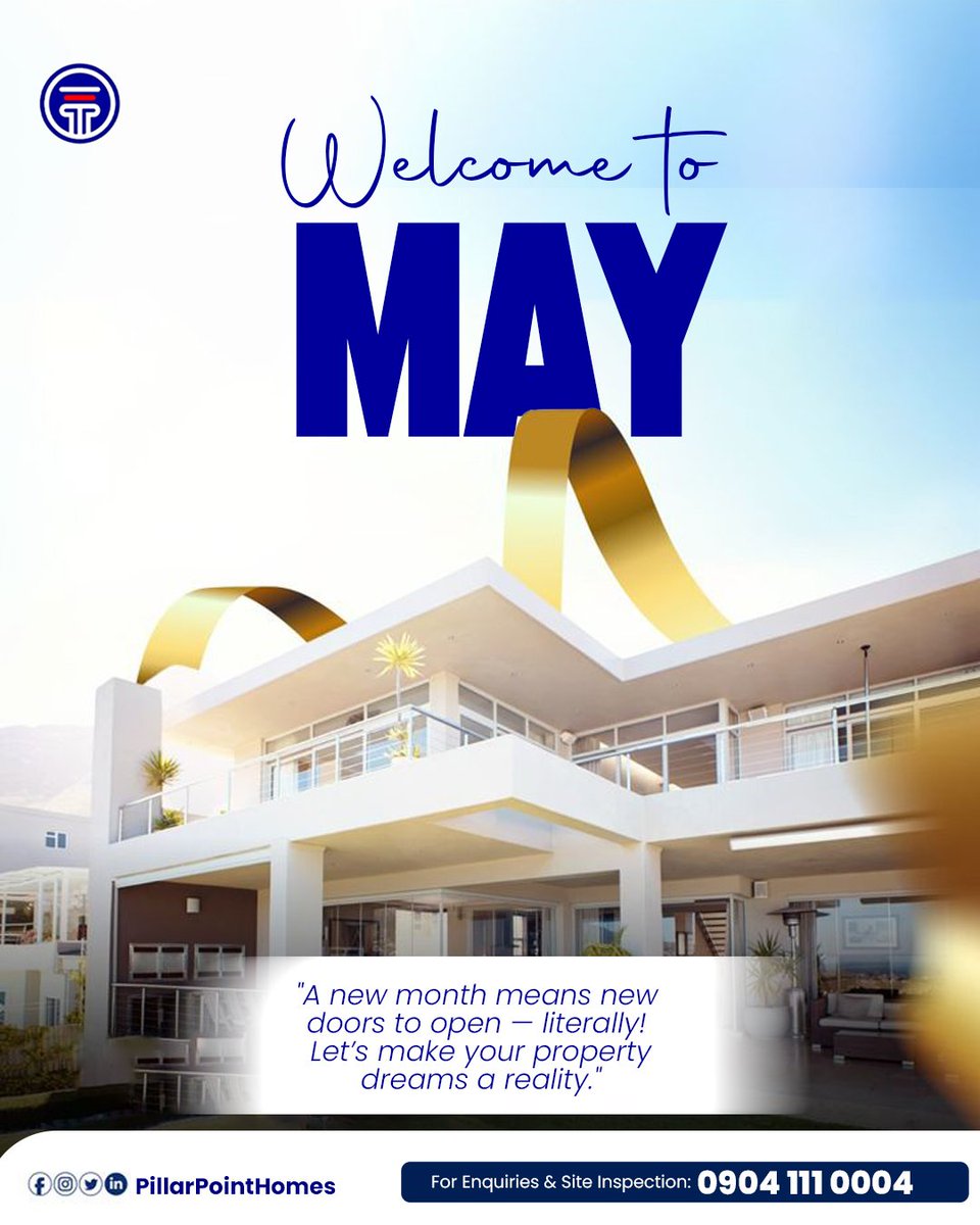 PillarPointHoms's tweet photo. Step into May with fresh opportunities and new beginnings—your dream home is closer than ever. Let’s open the door to something extraordinary. ✨🏡

#NewMonthNewHome #RealEstateGoals #DreamHomeJourney #MayMotivation #PropertyLiving https://t.co/G5A1ZWaROh
