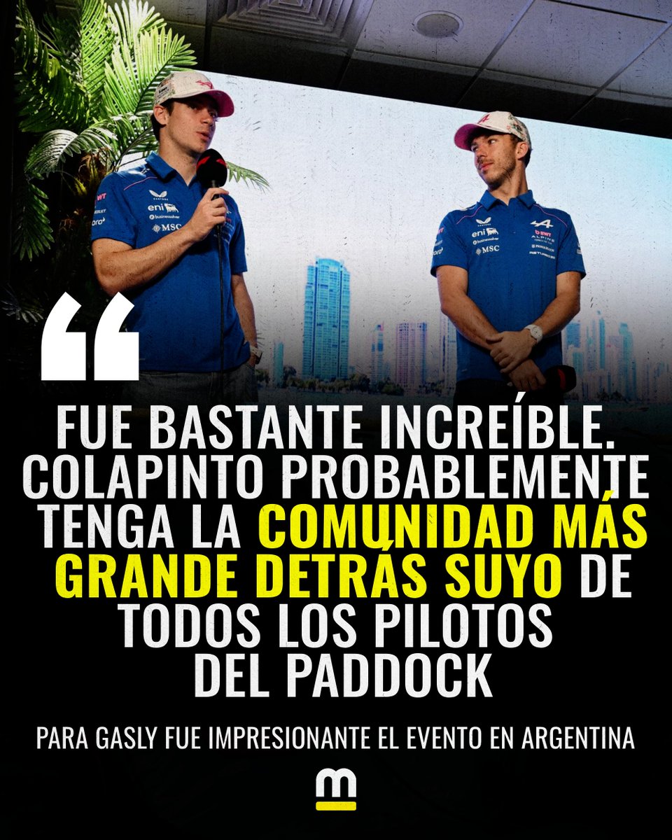 🏁🙌 "Es fascinante ver a todo un país sumado al deporte", afirma Pierre Gasly ➡ tinyurl.com/2bmlxyfd